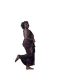 African Backless Maxi Dera Dress, Floral Print, Sleeveless, Plus Size