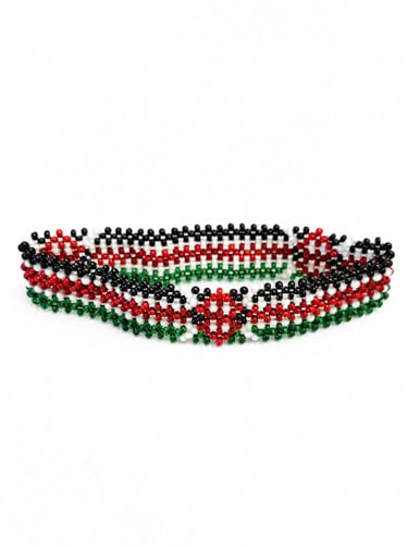 Handcrafted African Beaded Bracelet (Kenyan Flag Adult)
