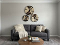 Handwoven Basket Set, Black and Natural, Geometric Pattern, Wall Decor, Set of 3, African Style