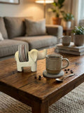 Elephant Coaster Holder with 6 Soapstone Coasters