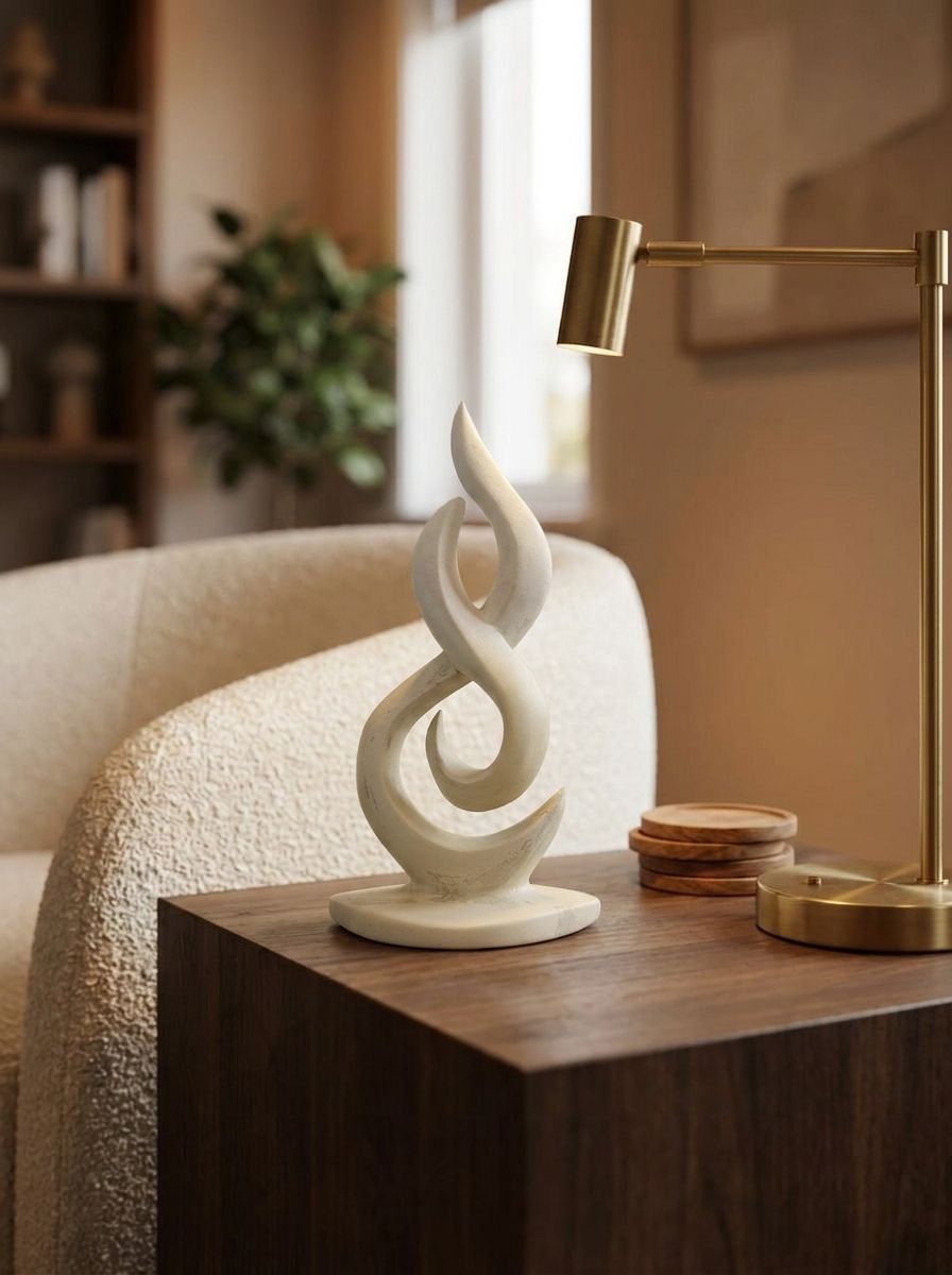 Handcrafted Soapstone Abstract Flame Sculpture