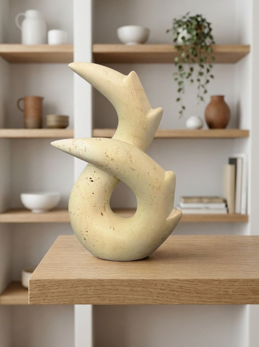Handcrafted Soapstone Abstract Sculpture,